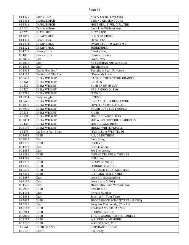 hyundai karaoke song list pdf